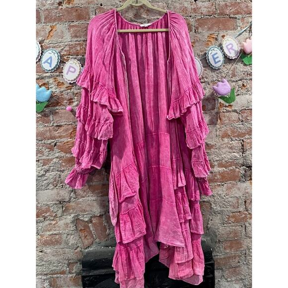 Oli & Hali Jackets & Blazers - Oli & Hali Ruffle Pink Duster